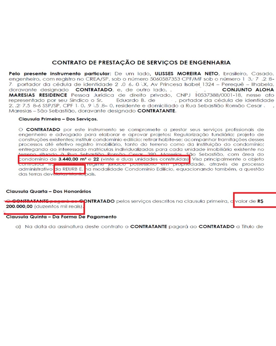Contrato REURB