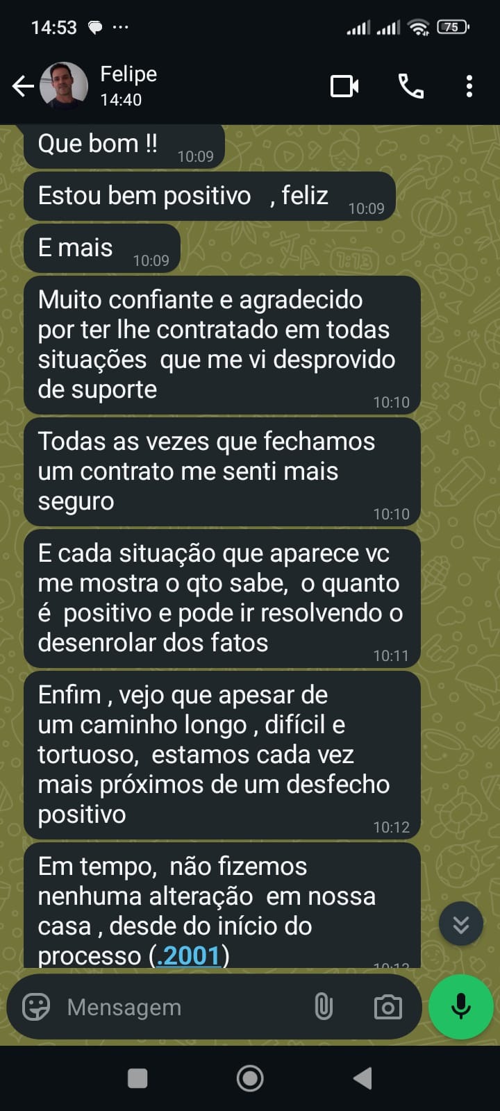 Depoimento WhatsApp